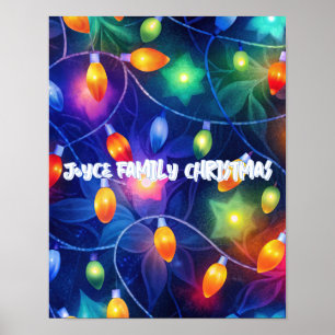 Christmas Lights Bright Holiday Whimsical Merry Poster