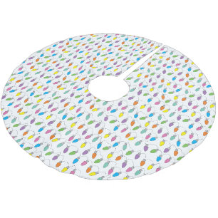 Christmas lights brushed polyester tree skirt