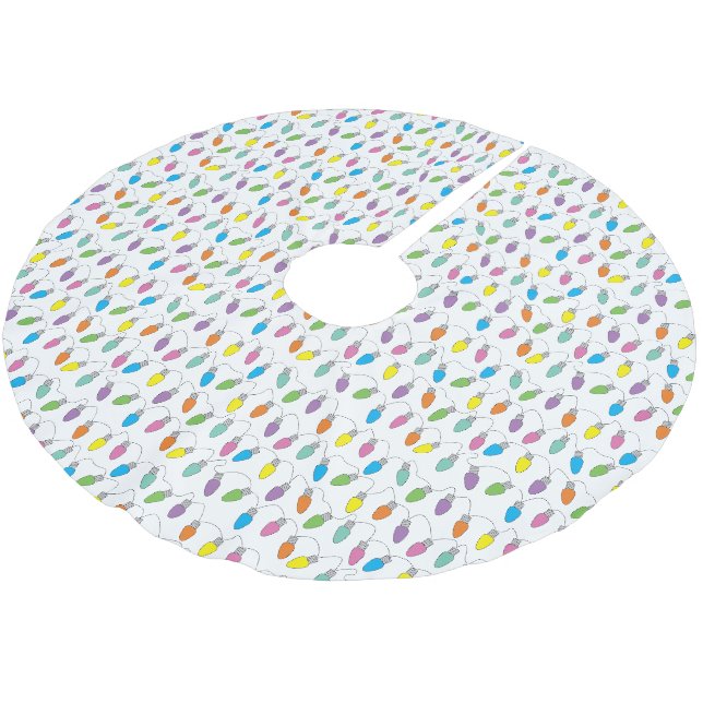 Christmas lights brushed polyester tree skirt (Angled)