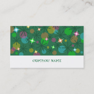 Christmas Lights business card white stripe