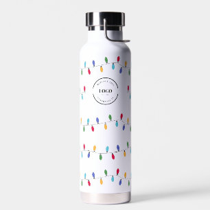 Christmas Lights Business logo website promo Water Bottle