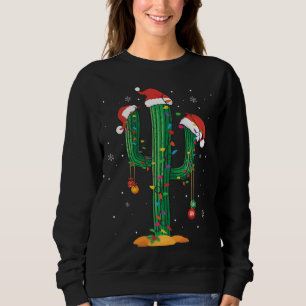 Christmas Lights Cactus Lover Funny Xmas Pajama Sweatshirt