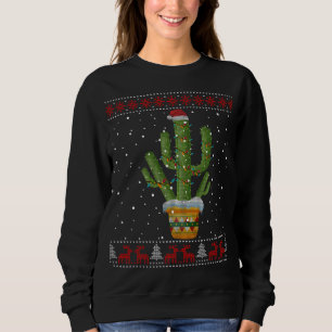 Christmas Lights Cactus Lover Funny Xmas Ugly Swea Sweatshirt