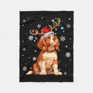 Christmas Lights Cavalier King Charles Spaniel Xma Fleece Blanket
