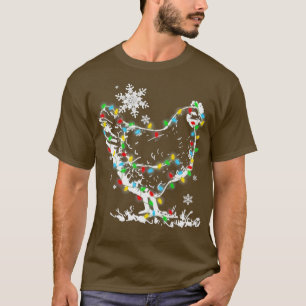Christmas Lights Chicken  Santa Funny Xmas Tree Ch T-Shirt