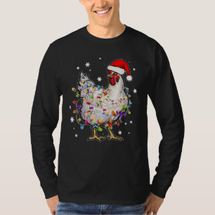 Christmas Lights Chicken Santa T-Shirt