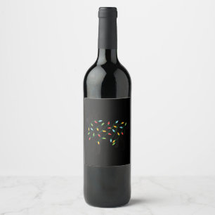 christmas lights chihuahua cute gifts dog lovers wine label