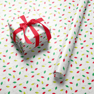 Christmas lights colourful holiday wrapping paper