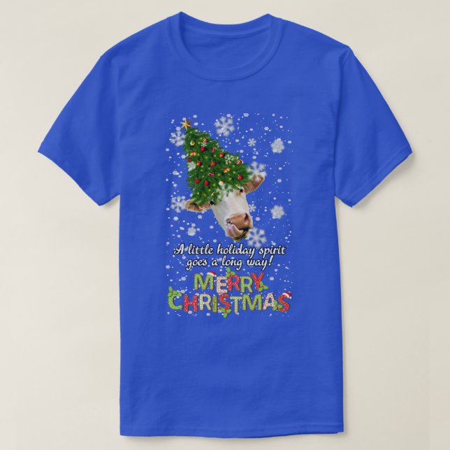 Christmas Lights Cow Lovers T-Shirt (Design Front)