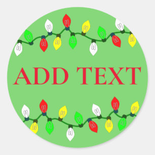 Christmas Lights Custom Classic Round Sticker