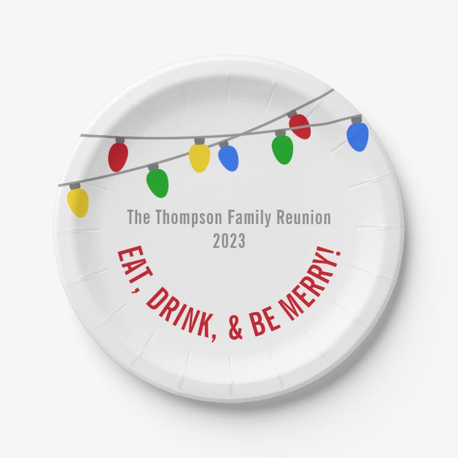 Christmas Lights | Custom Personalized Paper Plate (Front)