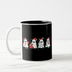 Christmas Lights Cute Ghost Xmas Boo Two-Tone Coffee Mug