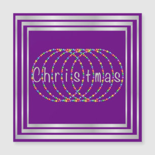 Christmas Lights Design on Purple with Silver