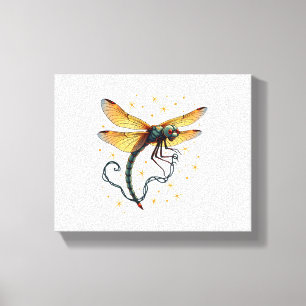 Christmas Lights Dragonfly Canvas Print