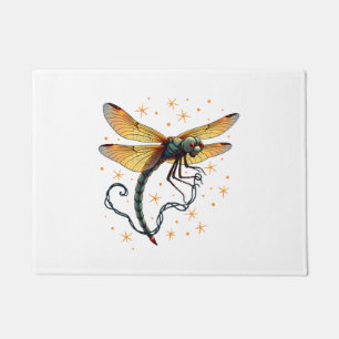 Christmas Lights Dragonfly Doormat