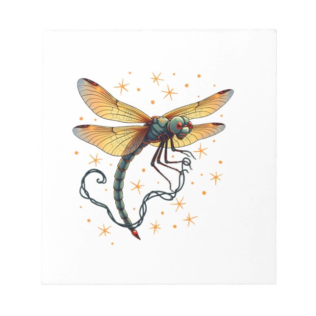 Christmas Lights Dragonfly Notepad (Front)
