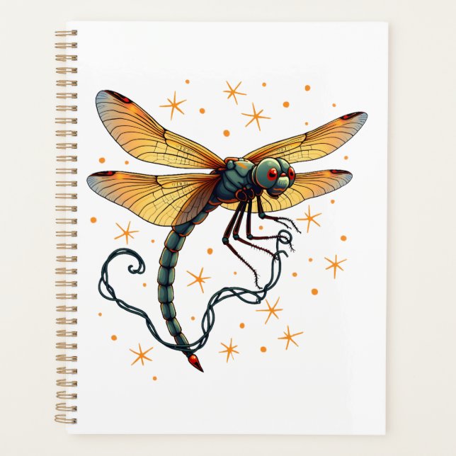 Christmas Lights Dragonfly Planner (Front)