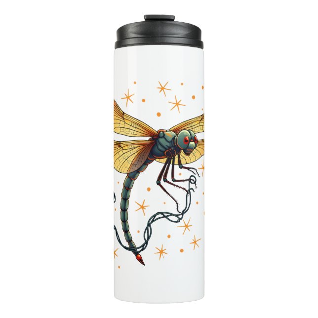 Christmas Lights Dragonfly Thermal Tumbler (Front)