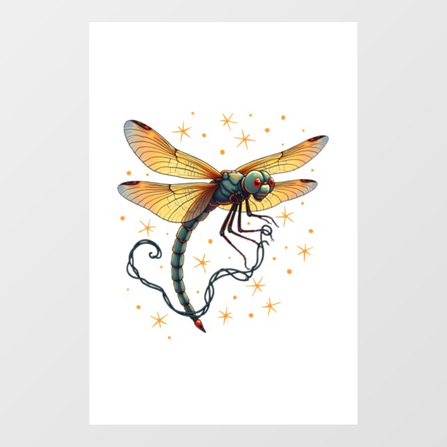 Christmas Lights Dragonfly Window Cling (Sheet)