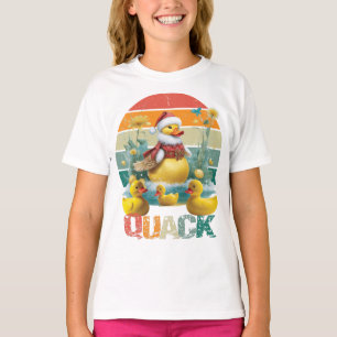 Christmas Lights Duck Wearing Xmas Hat - Duck Swan T-Shirt
