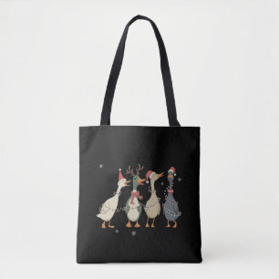 Christmas Lights Ducks Funny Animals Farm Lover  Tote Bag