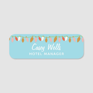 Christmas Lights Employee Name Tag
