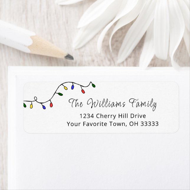 Christmas Lights Festive Moderne Adresse de retour (En situation)