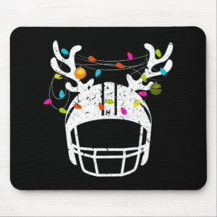 Christmas Lights Football Helmet Fun Xmas Mouse Pad