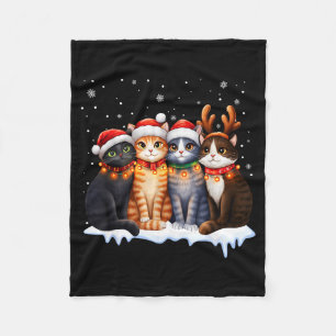 Christmas Lights For Cat Lovers Xmas  Fleece Blanket