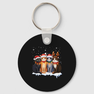 Christmas Lights For Cat Lovers Xmas Keychain