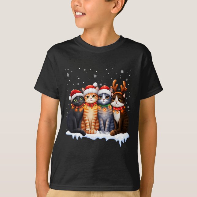 Christmas Lights For Cat Lovers Xmas  T-Shirt (Front)