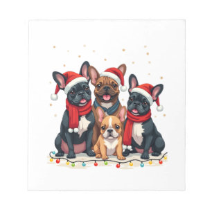Christmas Lights French Bulldogs Xmas Frenchie Dog Notepad