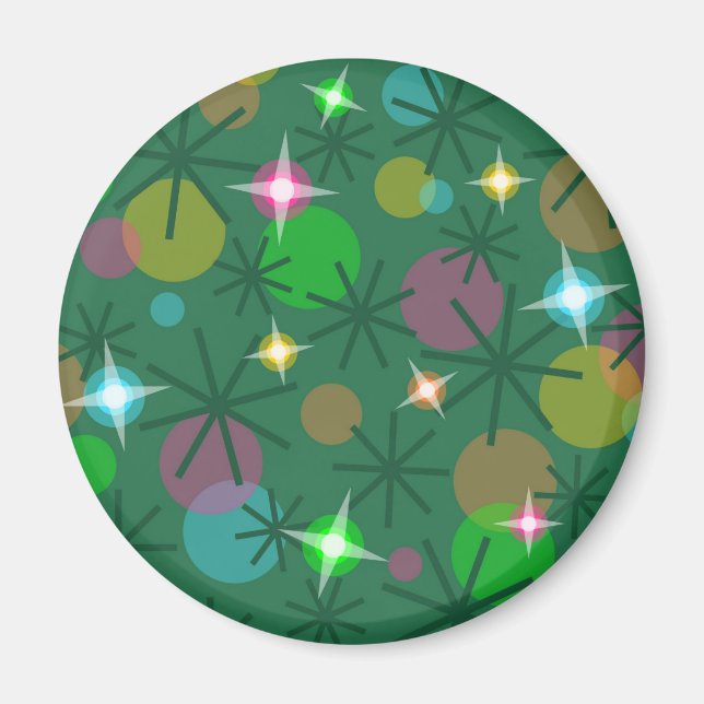 Christmas Lights fridge magnet round (Front)