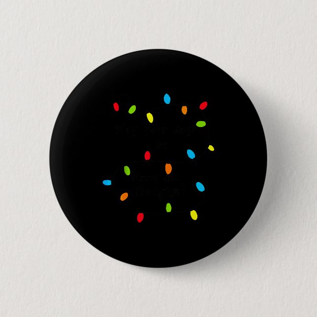 Christmas Lights Fun Holiday Novelty Bulb Strands  2 Inch Round Button (Front)