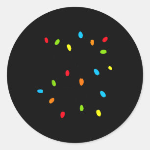 Christmas Lights Fun Holiday Novelty Bulb Strands  Classic Round Sticker