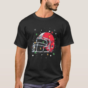 Christmas Lights Funny American Football Helmet T-Shirt