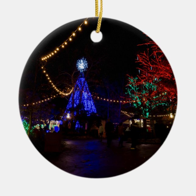 Christmas Lights Galore Ceramic Ornament (Front)