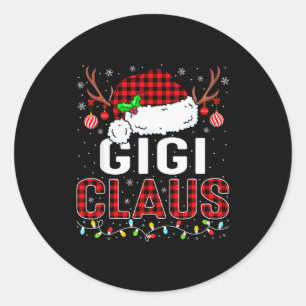 Christmas Lights Gigi Claus Family Matching Xmas P Classic Round Sticker