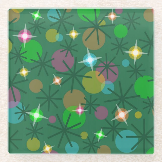 Christmas Lights glass coaster (Front)