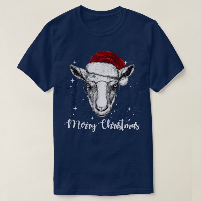 Christmas Lights Goat XMas Pajama  T-Shirt (Design Front)