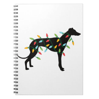 Christmas Lights Greyhound Cute Gifts Dog Lovers Notebook