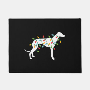 Christmas lights greyhound t  cute gifts  dog love doormat