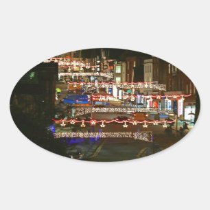 Christmas lights Guildford Oval Sticker