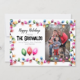 Christmas Lights Happy Holidays Christmas Card