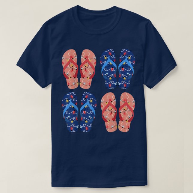 Christmas Lights Hawaii Xmas Flip Flops Christmas  T-Shirt