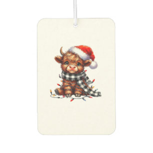 Christmas Lights Highland Cow Baby Christmas Light Air Freshener