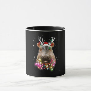 Christmas Lights Hippo Fiona Hippopotamus Lover Mug