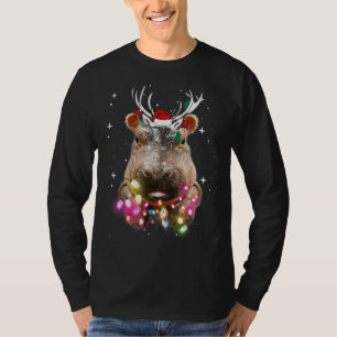 Christmas Lights Hippo Fiona Hippopotamus Lover T-Shirt