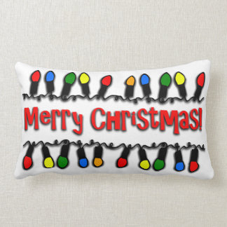 Christmas Lights Holiday Decor Lumbar Pillow