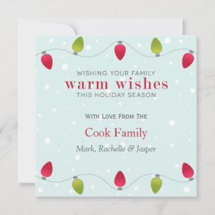 Christmas Lights Holiday Flat Card